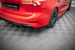 Heck Ansatz Flaps Diffusor V.8 passend für Ford Focus Kombi ST Mk4 schwarz Hochglanz