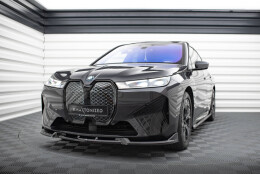 Cup Spoilerlippe Front Ansatz V.1 passend für BMW iX M-Paket i20 schwarz Hochglanz