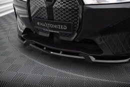 Cup Spoilerlippe Front Ansatz V.1 passend für BMW iX M-Paket i20 schwarz Hochglanz