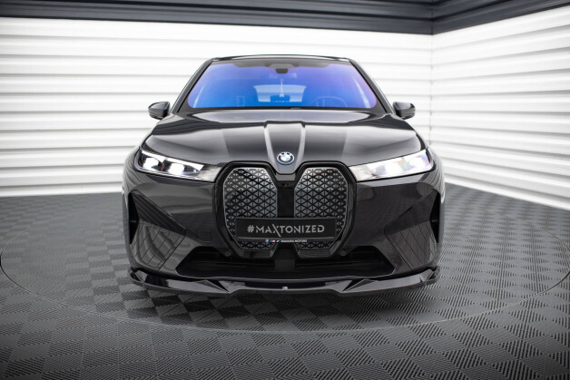 Cup Spoilerlippe Front Ansatz V.2 passend für BMW iX M-Paket i20 schwarz Hochglanz