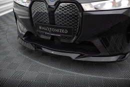 Cup Spoilerlippe Front Ansatz V.2 passend für BMW iX M-Paket i20 schwarz Hochglanz