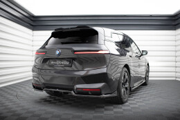 Mittlerer Cup Diffusor Heck Ansatz DTM Look passend für BMW iX M-Paket i20 schwarz Hochglanz