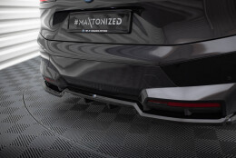 Mittlerer Cup Diffusor Heck Ansatz DTM Look passend für BMW iX M-Paket i20 schwarz Hochglanz