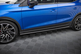 Seitenschweller Ansatz Cup Leisten passend für Seat Arona FR Mk1 schwarz Hochglanz