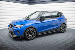 Seitenschweller Ansatz Cup Leisten passend für Seat Arona FR Mk1 schwarz Hochglanz