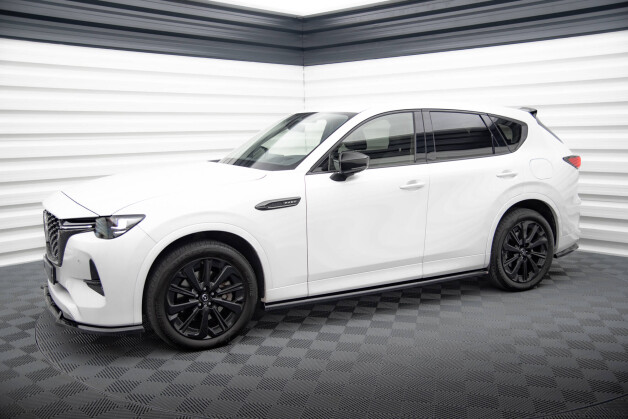 Seitenschweller Ansatz Cup Leisten passend für Mazda CX-60 Mk1 schwarz Hochglanz