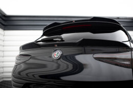 Unterer Heck Spoiler Aufsatz Abrisskante 3D für Alfa Romeo Stelvio Mk1 schwarz Hochglanz