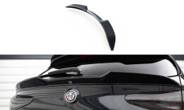 Unterer Heck Spoiler Aufsatz Abrisskante 3D für Alfa Romeo Stelvio Quadrifoglio Mk1 schwarz Hochglanz