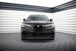 Street+ Spoilerlippe Front Ansatz passend für Alfa Romeo Stelvio Quadrifoglio Mk1 schwarz Hochglanz