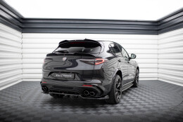 Mittlerer Cup Diffusor DTM Look Heck Ansatz für Alfa Romeo Stelvio Quadrifoglio Mk1 schwarz Hochglanz