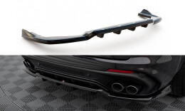 Mittlerer Cup Diffusor Heck Ansatz DTM Look passend für Alfa Romeo Stelvio Quadrifoglio Mk1 schwarz Hochglanz