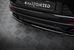 Mittlerer Cup Diffusor Heck Ansatz DTM Look passend für Alfa Romeo Stelvio Quadrifoglio Mk1 schwarz Hochglanz