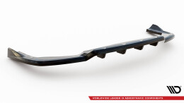 Mittlerer Cup Diffusor Heck Ansatz DTM Look passend für Alfa Romeo Stelvio Quadrifoglio Mk1 schwarz Hochglanz