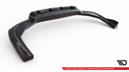 Mittlerer Cup Diffusor Heck Ansatz DTM Look passend für Alfa Romeo Stelvio Quadrifoglio Mk1 schwarz Hochglanz