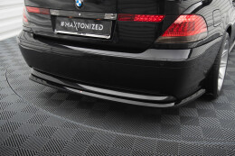 Mittlerer Cup Diffusor Heck Ansatz für BMW 7 E65 schwarz Hochglanz