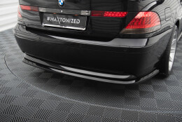 Mittlerer Cup Diffusor Heck Ansatz passend für BMW 7 E65 schwarz Hochglanz