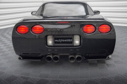 Heck Ansatz Flaps Diffusor passend für Chevrolet Corvette C5 schwarz Hochglanz