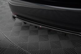 Mittlerer Cup Diffusor Heck Ansatz DTM Look passend für Toyota Avensis Limousine Mk3 Facelift schwarz Hochglanz