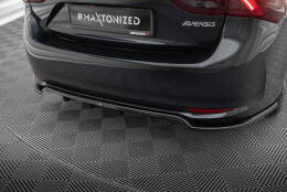 Mittlerer Cup Diffusor Heck Ansatz DTM Look passend für Toyota Avensis Limousine Mk3 Facelift schwarz Hochglanz