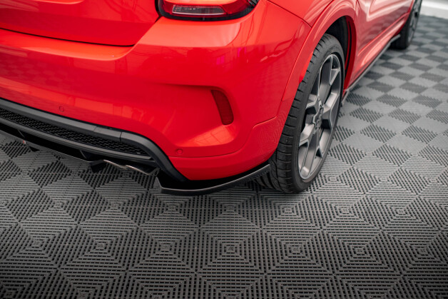 Mittlerer Cup Diffusor Heck Ansatz DTM Look passend für Fiat 500X Sport Mk1 Facelift schwarz Hochglanz