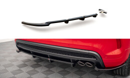 Mittlerer Cup Diffusor Heck Ansatz DTM Look passend für Fiat 500X Sport Mk1 Facelift schwarz Hochglanz