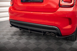 Mittlerer Cup Diffusor Heck Ansatz DTM Look passend für Fiat 500X Sport Mk1 Facelift schwarz Hochglanz
