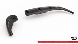 Mittlerer Cup Diffusor Heck Ansatz DTM Look passend für Fiat 500X Sport Mk1 Facelift schwarz Hochglanz