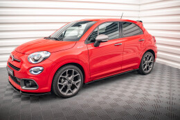 Seitenschweller Ansatz Cup Leisten passend für Fiat 500X Sport Mk1 Facelift schwarz Hochglanz