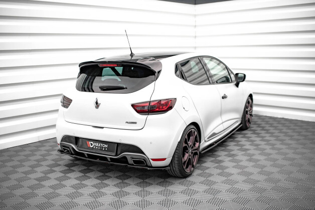 Mittlerer Cup Diffusor Heck Ansatz DTM Look passend für Renault Clio RS Mk4 schwarz Hochglanz
