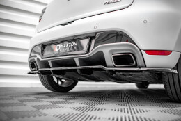 Mittlerer Cup Diffusor Heck Ansatz DTM Look passend für Renault Clio RS Mk4 schwarz Hochglanz