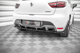 Mittlerer Cup Diffusor Heck Ansatz DTM Look passend für Renault Clio RS Mk4 schwarz Hochglanz