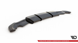 Mittlerer Cup Diffusor Heck Ansatz DTM Look passend für Renault Clio RS Mk4 schwarz Hochglanz