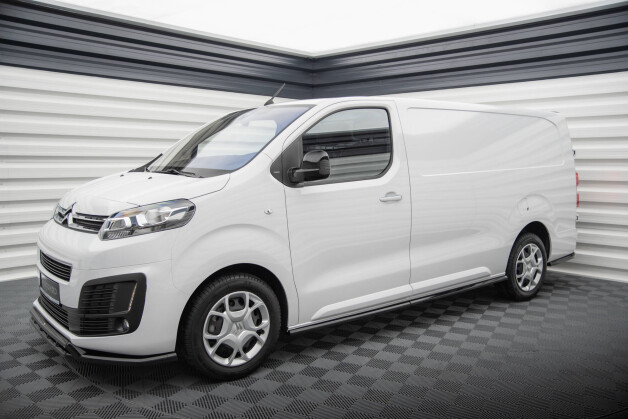 Seitenschweller Ansatz Cup Leisten passend für Citroen Jumpy l2 /l3 Mk3 / Peugeot Expert l2 /l3 Mk3 schwarz Hochglanz