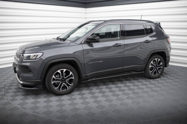 Seitenschweller Ansatz Cup Leisten passend für Jeep Compass Limited Mk2 Facelift schwarz Hochglanz