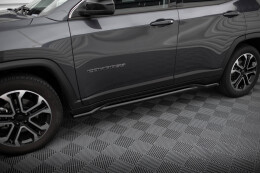 Seitenschweller Ansatz Cup Leisten für Jeep Compass Limited Mk2 Facelift schwarz Hochglanz