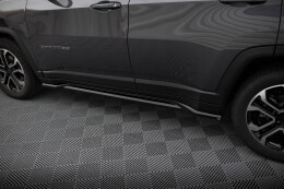 Seitenschweller Ansatz Cup Leisten für Jeep Compass Limited Mk2 Facelift schwarz Hochglanz