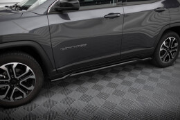 Seitenschweller Ansatz Cup Leisten für Jeep Compass Limited Mk2 FL schwarz Hochglanz