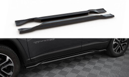 Seitenschweller Ansatz Cup Leisten passend für Jeep Compass Limited Mk2 Facelift schwarz Hochglanz