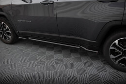 Seitenschweller Ansatz Cup Leisten passend für Jeep Compass Limited Mk2 Facelift schwarz Hochglanz