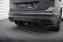 Mittlerer Cup Diffusor Heck Ansatz DTM Look passend für VW Tiguan R-Line Mk2 Facelift schwarz Hochglanz