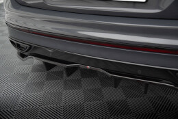 Mittlerer Cup Diffusor Heck Ansatz DTM Look passend für VW Tiguan R-Line Mk2 Facelift schwarz Hochglanz