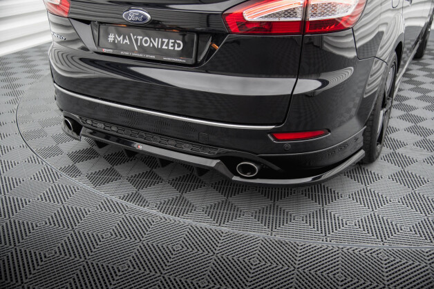 Street+ Mittlerer Diffusor RACE Heck Ansatz passend für Ford Mondeo ST-Line Kombi Mk4 FL schwarz Hochglanz