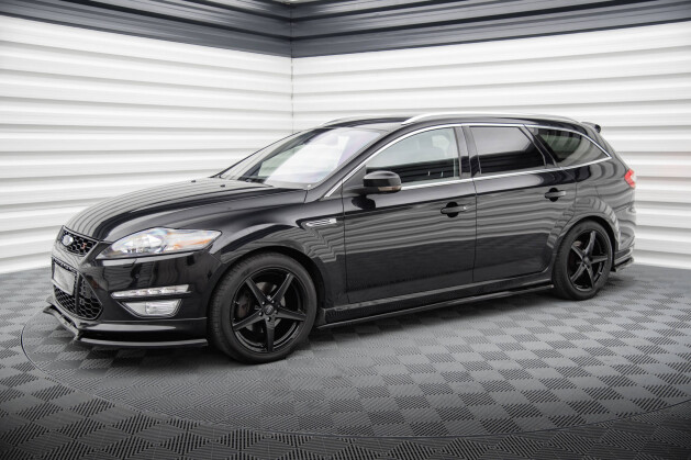 Seitenschweller Ansatz Cup Leisten für Ford Mondeo ST-Line Mk4 FL schwarz Hochglanz