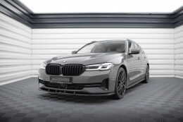 Cup Spoilerlippe Front Ansatz V.1 für BMW 5er G30 / G31 FL schwarz Hochglanz