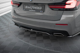 Mittlerer Cup Diffusor Heck Ansatz DTM Look passend für BMW 5er G30 / G31 Facelift schwarz Hochglanz