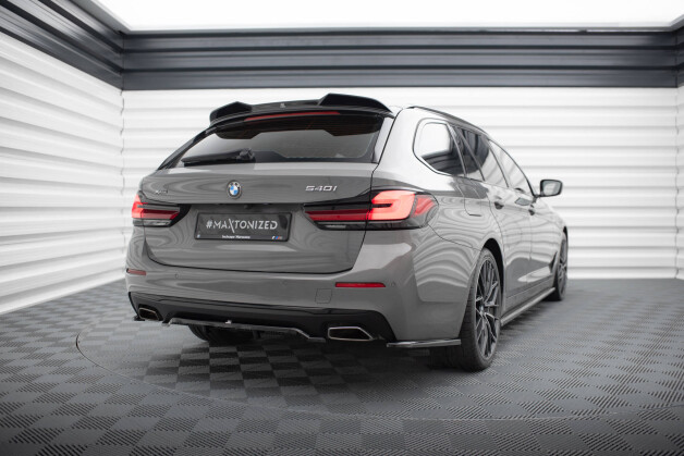 Heck Ansatz Flaps Diffusor passend für BMW 5er G30 / G31 Facelift schwarz Hochglanz