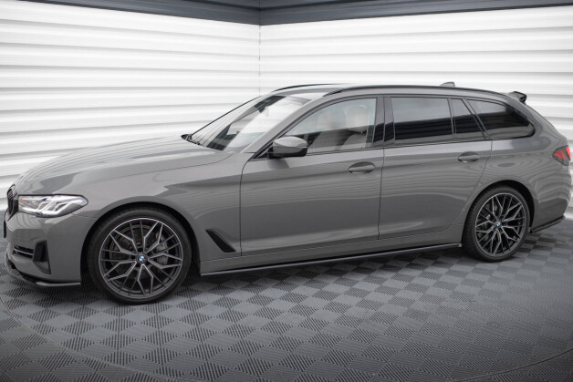 Seitenschweller Ansatz Cup Leisten passend für BMW 5er G30 / G31 Facelift schwarz Hochglanz