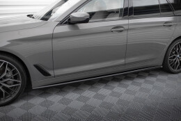 Seitenschweller Ansatz Cup Leisten passend für BMW 5er G30 / G31 Facelift schwarz Hochglanz