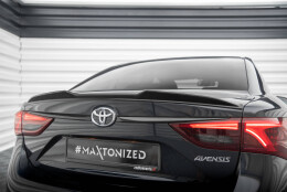Heck Spoiler Aufsatz Abrisskante 3D passend für Toyota Avensis Limousine Mk3 Facelift schwarz Hochglanz