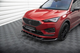 Street+ Spoilerlippe Front Ansatz V.1 passend für Seat Tarraco FR Mk1 schwarz Hochglanz